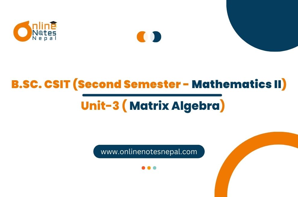 Unit 3: Matrix Algebra Photo
